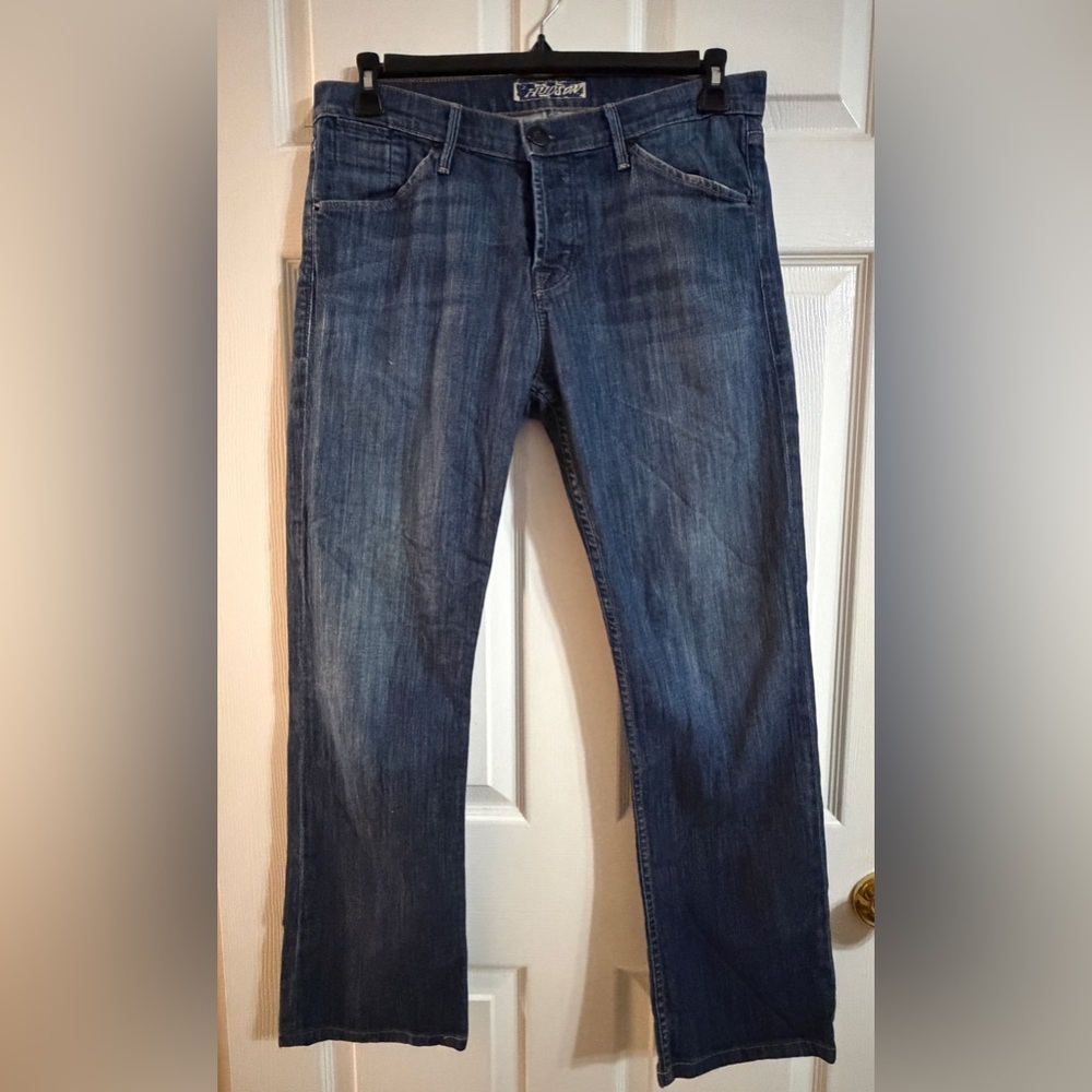 Hudson Jeans Mens 34 Medium Wash Straight Leg Designer Denim Made in USA